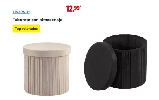 Taburete con almacenaje/ LIDL