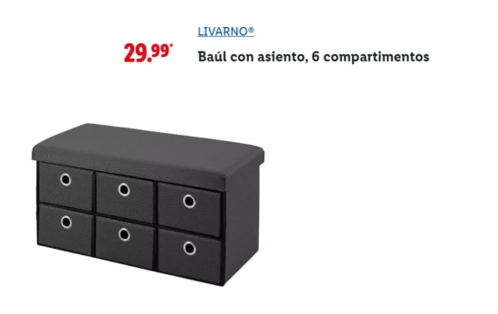 Baúl con asiento, 6 compartimentos/ LIDL