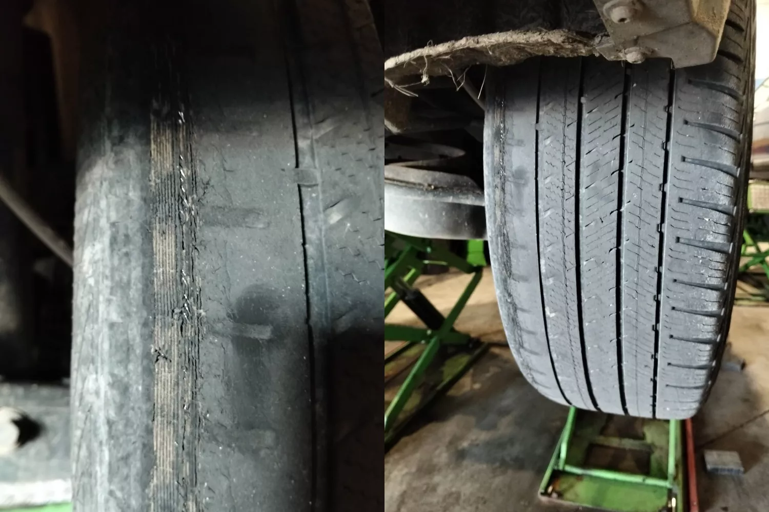 El coche de Fernando con las ruedas en los alambres tras una revisión completa   CECIDA   CG