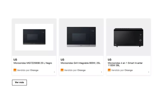 Microondas de la marca LG que vende Orange en su megatienda CAPTURA (1)