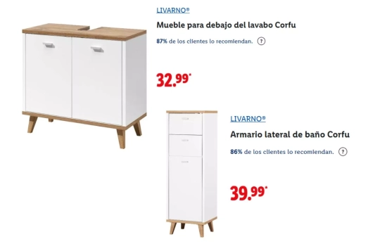 Muebles en blanco y madera/ LIDL