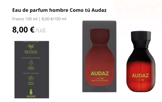 Eau de parfum hombre Como tú Audaz/ MERCADONA