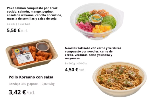 Platos orientales listos para llevar/ MERCADONA Platos orientales listos para llevar/ MERCADONA