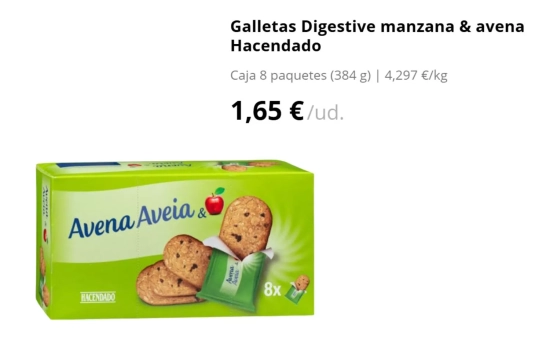 Galletas de avena y manzana/ MERCADONA