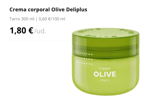 Crema corporal Olive Deliplus/ MERCADONA