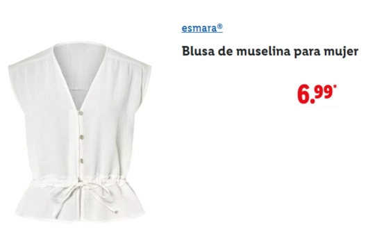 Blusa de muselina para mujer/ LIDL