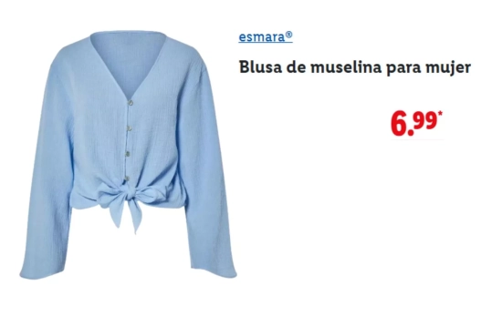 Blusa de muselina para mujer/ LIDL