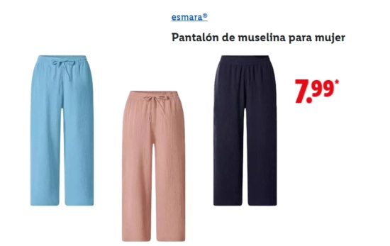 Pantalón de muselina para mujer/ LIDL