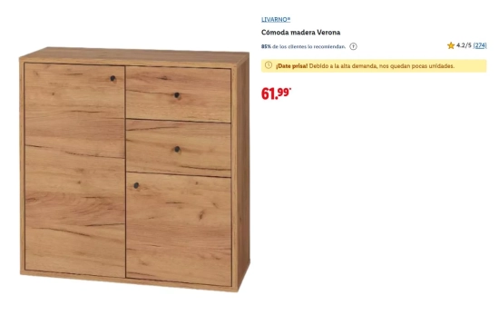 Cómoda madera Verona/ LIDL Cómoda madera Verona/ LIDL