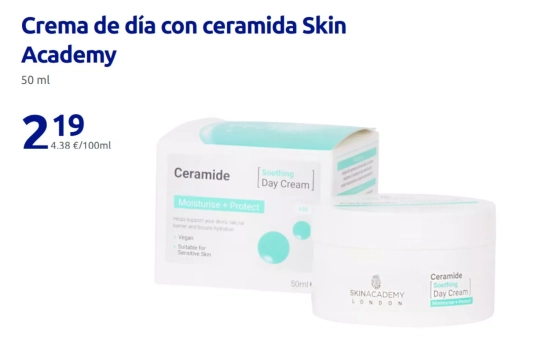Crema de día con ceramida Skin Academy/ ACTION
