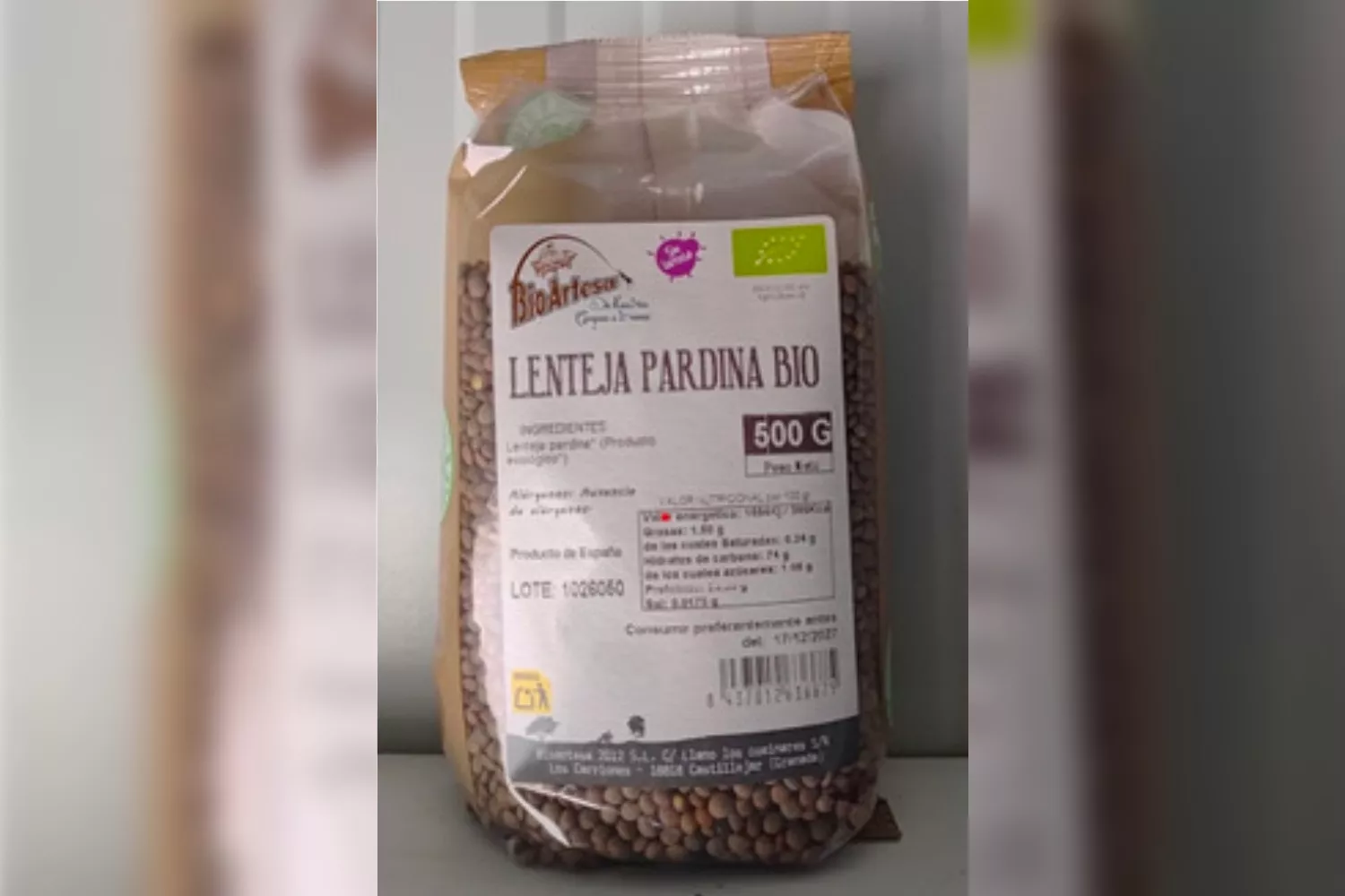 Un lote de lentejas afectado   AESAN   CG