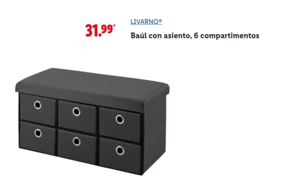 Baúl con asiento, 6 compartimentos/ LIDL Baúl con asiento, 6 compartimentos/ LIDL