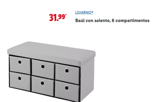 Baúl con asiento, 6 compartimentos en gris/LIDL Baúl con asiento, 6 compartimentos en gris/LIDL