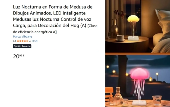 Medusa lámpara mesilla/ AMAZON