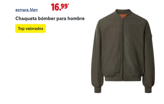 Chaqueta bómber para hombre/ LIDL