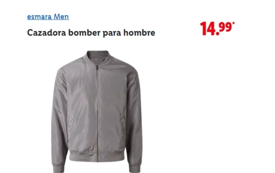 Cazadora bomber para hombre/ LIDL