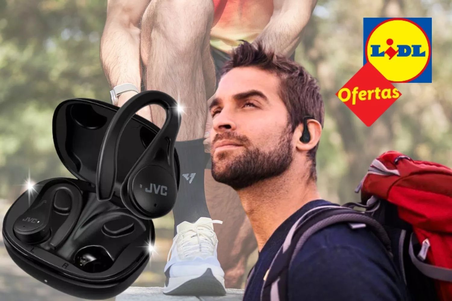 Los cascos inalámbricos para hacer deporte de Lidl / Fotomontaje