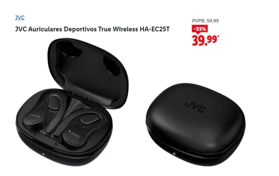 JVC Auriculares Deportivos True Wireless HA-EC25T/ LIDL JVC Auriculares Deportivos True Wireless HA-EC25T/ LIDL