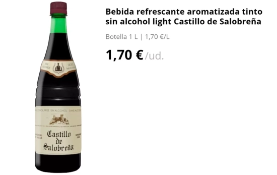 Bebida refrescante aromatizada tinto sin alcohol light Castillo de Salobreña/ MERCADONA