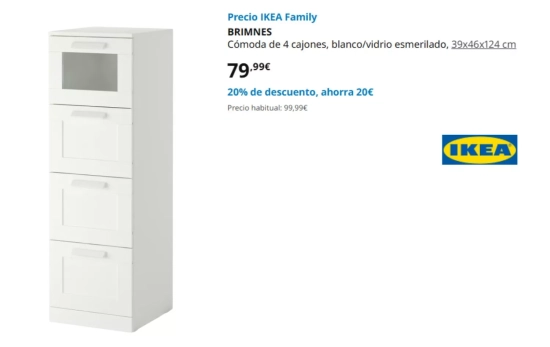 Cómoda de 4 cajones BRIMNES/ IKEA Cómoda de 4 cajones BRIMNES/ IKEA