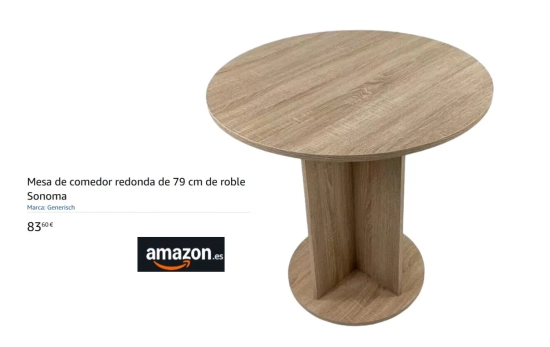 Mesa de comedor redonda/ AMAZON Mesa de comedor redonda/ AMAZON