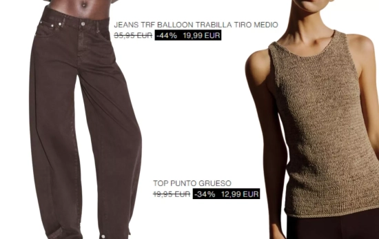 Pantalón balloon y top de punto de Special Price/ ZARA