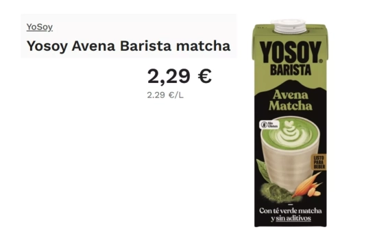 Bebida barista Matcha/ YOSOY