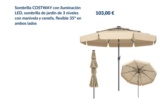 Sombrilla con LED/ MAKRO