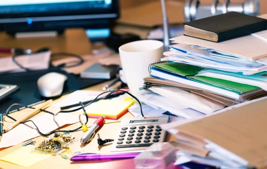 Un escritorio sucio/ CANVA