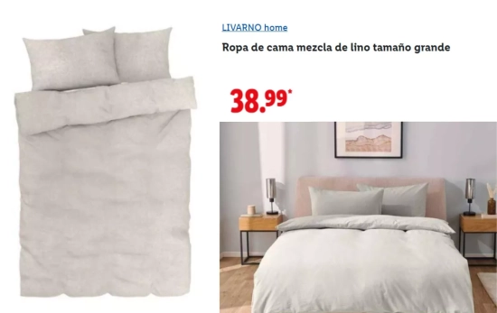 Ropa de cama mezcla de lino tamaño grande/ LIDL