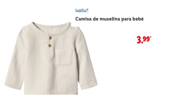 Camisa de muselina para bebé/ LIDL