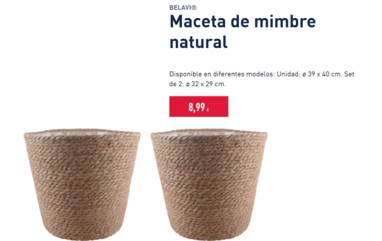 Maceta mimbre/ ALDI Maceta mimbre/ ALDI