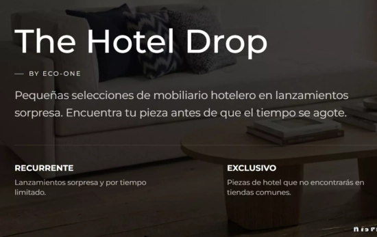  Interfaz de The Hotel Drop/ eco-onemarkets.com