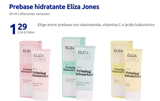 Prebase hidratante Eliza Jones/ ACTION