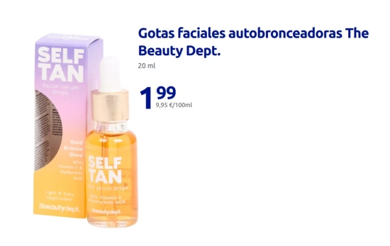 Gotas faciales autobronceadoras The Beauty Dept./ACTION
