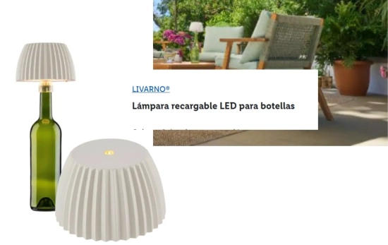 Lámpara recargable LED para botellas/ LIDL