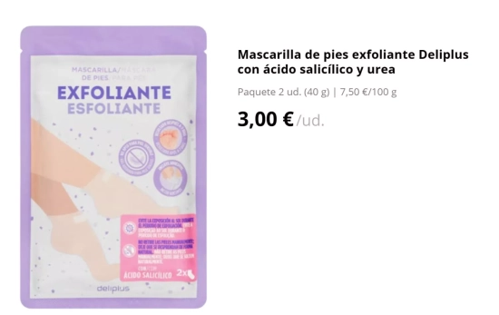 Mascarilla de pies exfoliante/ MERCADONA
