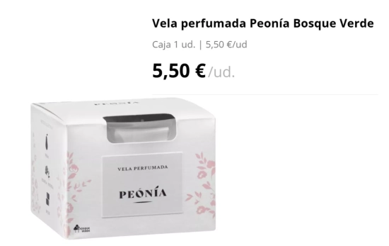 Vela perfumada Peonía Bosque Verde/ MERCADONA
