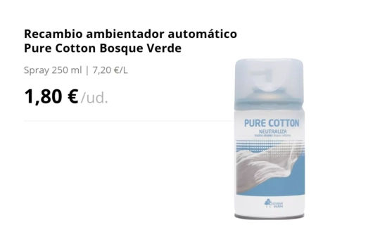 Recambio ambientador automático Pure Cotton/ MERCADONA