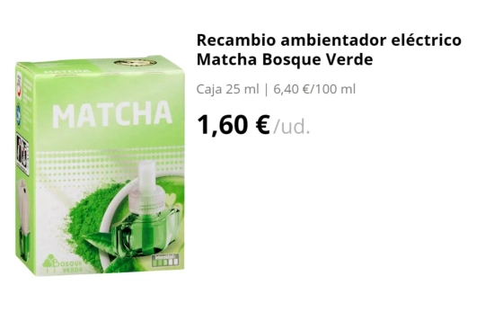 Recambio ambientador eléctrico Matcha/ MERCADONA