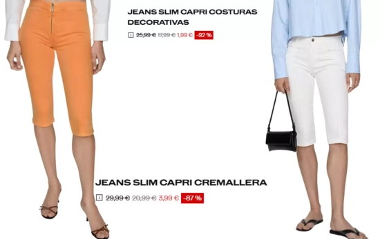 Pantalones capri/ MANGO OUTLET