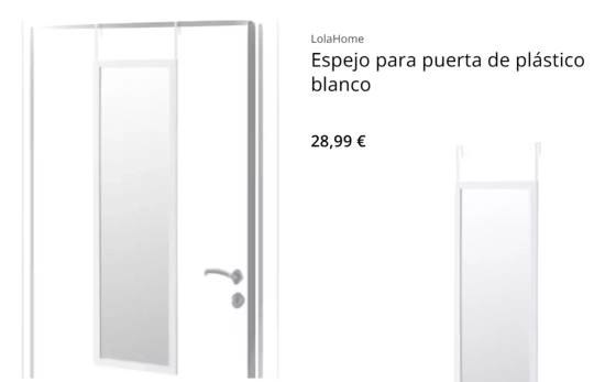 Espejo para puerta de plástico blanco/ MAISON DU MONDE