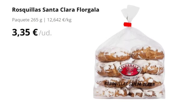 Rosquillas Santa Clara Florgala/ MERCADONA