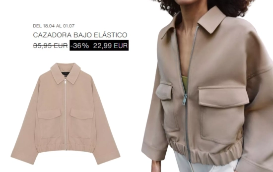  CAZADORA BAJO ELÁSTICO/ ZARA