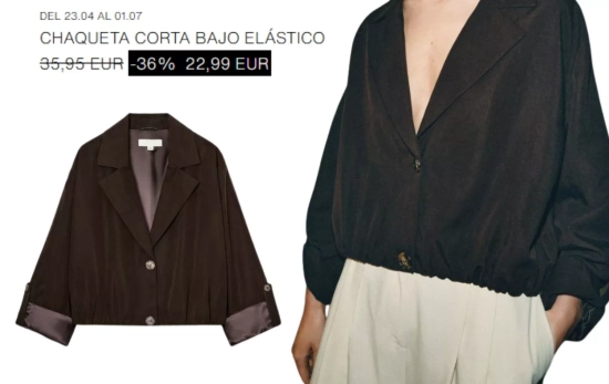 CHAQUETA CORTA BAJO ELÁSTICO / ZARA