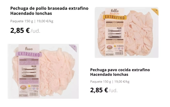 Pechuga pollo y pavo corte fino/ MERCADONA