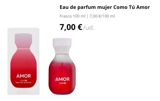 Eau de parfum mujer Como Tú Amor/ MERCADONA