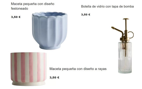 Macetas y botella pulverizadora para plantas/ PRIMARK