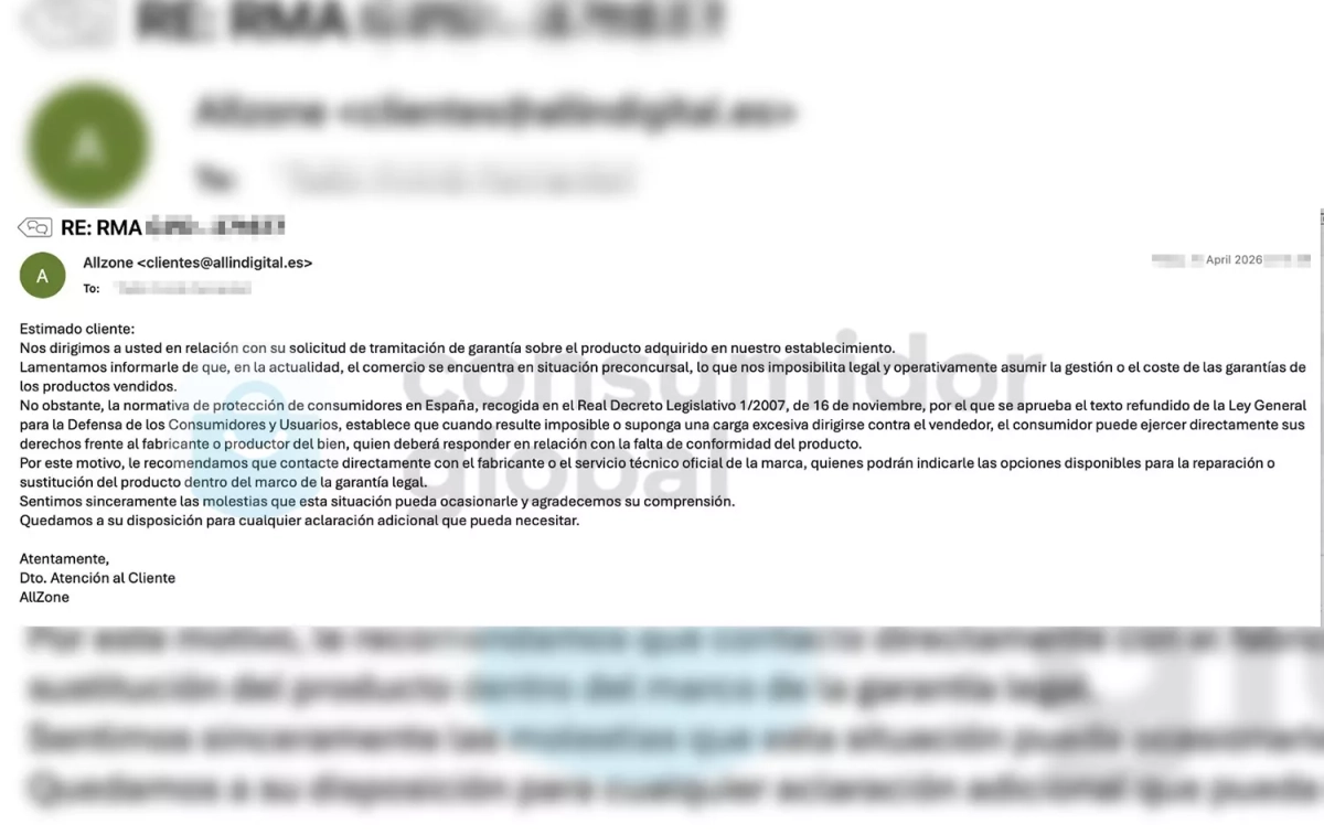 Confirmación de la situación preconcursal de All In Digital Marketing S. L., matriz de AllZone