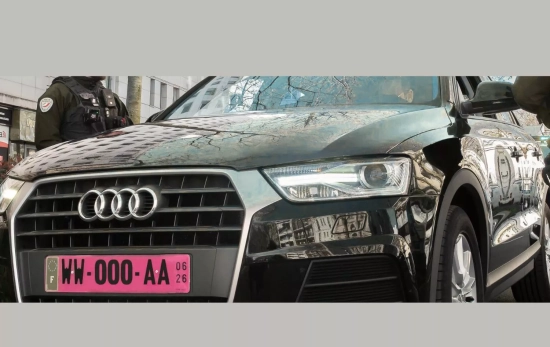 Un conductor con matrícula rosa / MINISTERIO DEL INTERIO DE FRANCIA